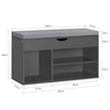 SoBuy FSR45-DG, Shoe Rack Shoe Cabinet with Lift Up Bench Top and Seat Cushion, Grey