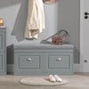 SoBuy FSR64-HG+FSR79-HG, Shoe Bench + Shoe Cabinet With Flip Drawers, 24cm Depth Grey Hallway Set