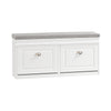 SoBuy FSR64-W, Shoe Storage Bench with Seat Cushion - 2 Flip-Drawer Shoe Cabinet, Hallway Shoe Rack Organizer, Shoe Bench Storage with Seat for Entrance, Bedroom and Indoor Use, White