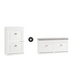 SoBuy FSR64-W+FSR78-W, Shoe Bench + Shoe Cabinet With Flip Drawers, 24cm Depth White Hallway Set