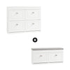 SoBuy FSR64-W+FSR79-W, Shoe Bench + Shoe Cabinet With Flip Drawers, 24cm Depth White Hallway Set
