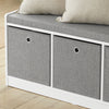 SoBuy FSR65-DG, 3 Baskets Hallway Bedroom Storage Shoe Bench with Seat Cushion, Grey