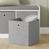 SoBuy FSR65-DG, 3 Baskets Hallway Bedroom Storage Shoe Bench with Seat Cushion, Grey