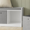 SoBuy FSR65-DG, 3 Baskets Hallway Bedroom Storage Shoe Bench with Seat Cushion, Grey