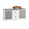 SoBuy FSR66-HG, 2 Baskets 2 Drawers Hallway Bedroom Storage Shoe Bench with Seat Cushion, Grey