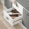 SoBuy FSR66-HG, 2 Baskets 2 Drawers Hallway Bedroom Storage Shoe Bench with Seat Cushion, Grey