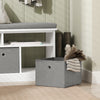 SoBuy FSR67-HG, 3 Baskets Hallway Storage Bench, Shoe Rack with Seat Cushion, Grey