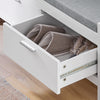 SoBuy FSR74-W, 2 Drawers Shoe Rack Hallway Storage Bench with Seat Cushion, White