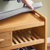 SoBuy FSR75-N, Bamboo 2 Tiers Shoe Rack Hallway Storage Bench with Seat Cushion, Wood