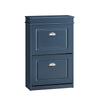 SoBuy FSR78-B, Shoe Rack Cabinet with 2 Flip Drawers, Slim Shoe Storage Unit for Hallway, Entryway, Corridor, Small Spaces, MDF Wooden Cupboard, Blue W55 x D24 x H83cm
