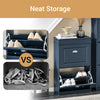 SoBuy FSR78-B, Shoe Rack Cabinet with 2 Flip Drawers, Slim Shoe Storage Unit for Hallway, Entryway, Corridor, Small Spaces, MDF Wooden Cupboard, Blue W55 x D24 x H83cm