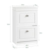 SoBuy FSR82-L-W+FSR78-W, Shoe Bench + Shoe Cabinet With Flip Drawers, 24cm Depth White Hallway Set