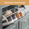SoBuy FSR64-HG+FSR79-HG, Shoe Bench + Shoe Cabinet With Flip Drawers, 24cm Depth Grey Hallway Set
