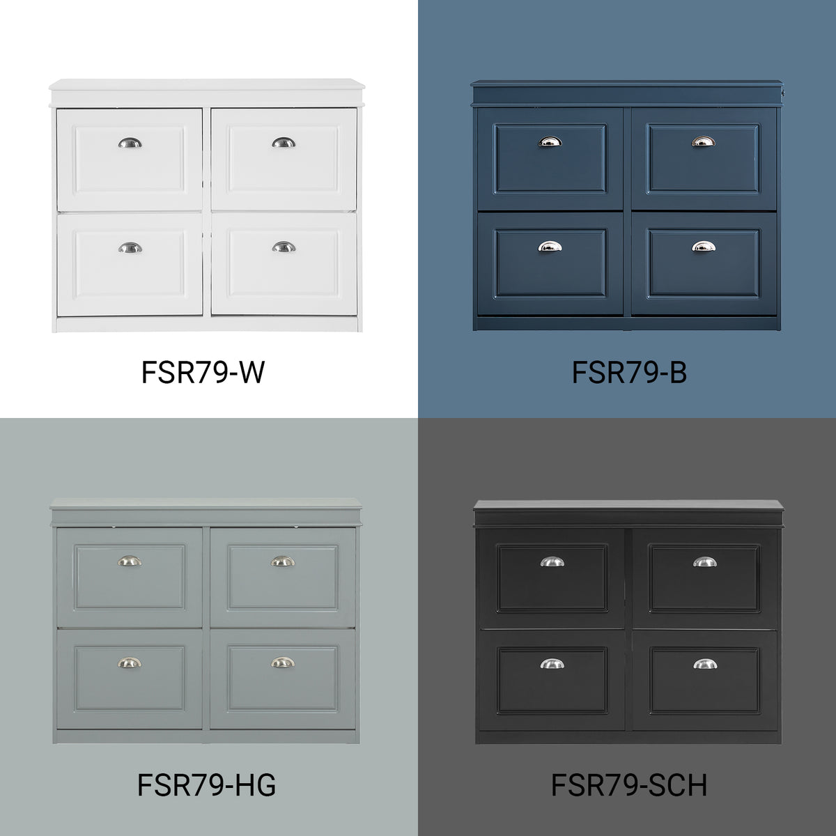 This shoe cabinet is available in four colors.