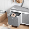 SoBuy FSR81-HG, 2 Baskets Hallway Bedroom Storage Bench Shoe Bench, Grey