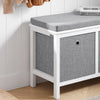 SoBuy FSR81-HG, 2 Baskets Hallway Bedroom Storage Bench Shoe Bench, Grey