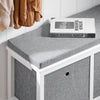 SoBuy FSR81-HG, 2 Baskets Hallway Bedroom Storage Bench Shoe Bench, Grey