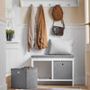SoBuy FSR81-HG, 2 Baskets Hallway Bedroom Storage Bench Shoe Bench, Grey
