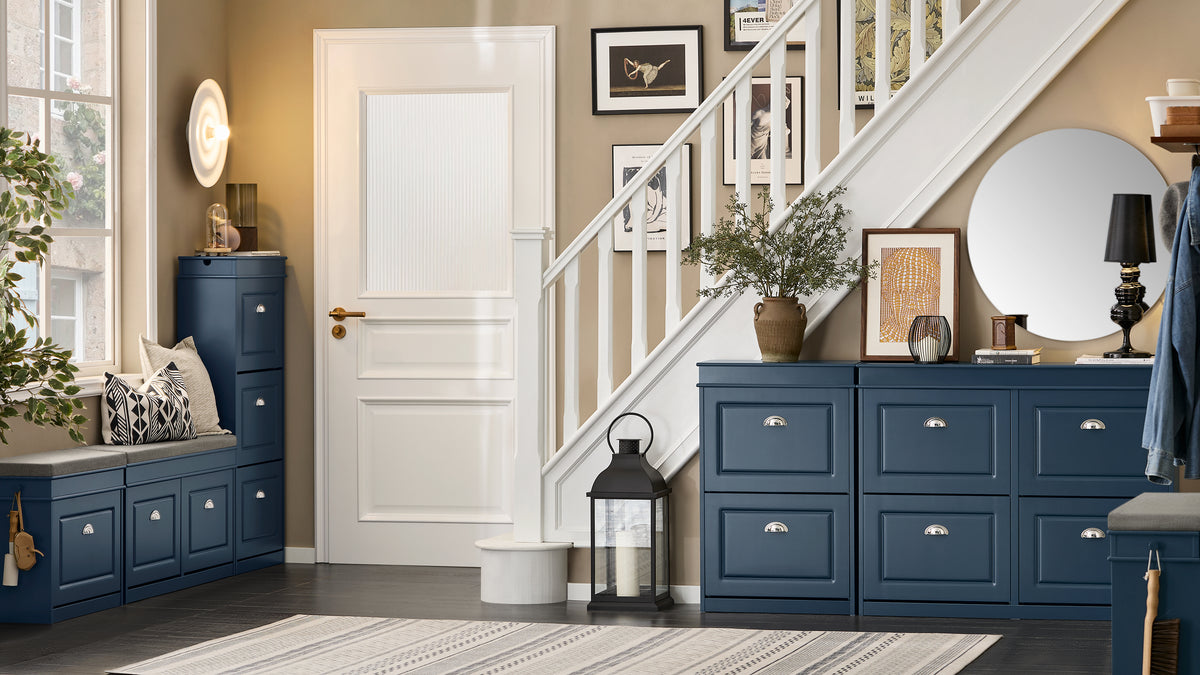 SoBuy FSR82-K-B Blue Slim Hallway Shoe Bench – Elegant Storage Solution for Any Home