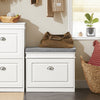 SoBuy FSR82-K-W, Hallway Shoe Bench Shoe Rack with Flip-drawer and Seat Cushion, White, W60 x D24 x H51cm
