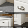SoBuy FSR82-K-W, Hallway Shoe Bench Shoe Rack with Flip-drawer and Seat Cushion, White, W60 x D24 x H51cm