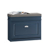 SoBuy FSR82-L-B, Hallway Shoe Bench Shoe Rack Shoe Cabinet with Seat Cushion and Flip-drawer, Blue