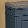 SoBuy FSR82-L-B, Hallway Shoe Bench Shoe Rack Shoe Cabinet with Seat Cushion and Flip-drawer, Blue