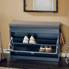 SoBuy FSR82-L-B, Hallway Shoe Bench Shoe Rack Shoe Cabinet with Seat Cushion and Flip-drawer, Blue