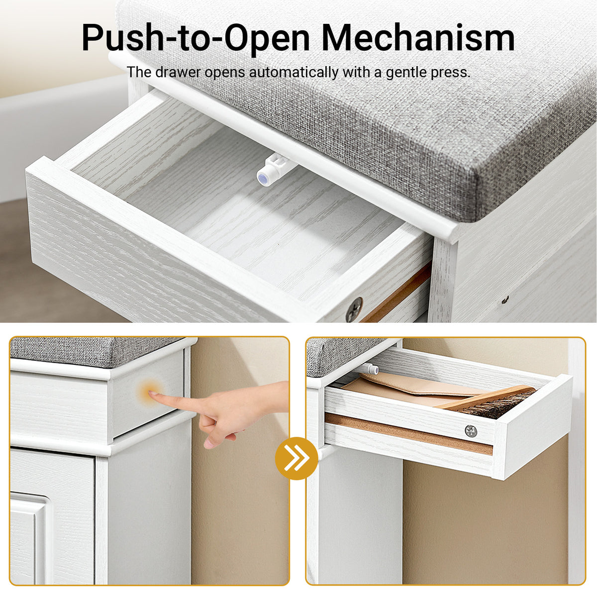 SoBuy FSR82-L-WG adjustable 2-tier shoe rack detail – stores up to 4 pairs of shoes in flip drawer compartment