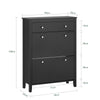 SoBuy FSR89-SCH, Shoe Cabinet Shoe Rack Shoe Storage Cupboard Organizer Unit with 2 Drop Down Drawers, Black