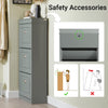SoBuy FSR94-HG, Shoe Storage Cabinet Organizer Narrow Shoe Cabinet with 3 Flip Drawers, Slim Storage Unit for Hallway, Entryway, Corridor, Small Spaces, MDF Wooden Cupboard, Grey 53x24x117cm