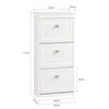 SoBuy FSR82-L-W+FSR94-W, Shoe Bench + Shoe Cabinet With Flip Drawers, 24cm Depth White Hallway Set