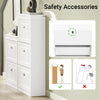 SoBuy FSR82-L-W+FSR94-W, Shoe Bench + Shoe Cabinet With Flip Drawers, 24cm Depth White Hallway Set