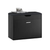 SoBuy FSR95-SCH, Hallway Shoe Rack Shoe Bench Shoe Cabinet with Folding Padded Seat, Black