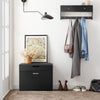 SoBuy FSR95-SCH, Hallway Shoe Rack Shoe Bench Shoe Cabinet with Folding Padded Seat, Black