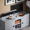 SoBuy FSR96-DG, Shoe Bench Shoe Cabinet with 2 Folding Padded Seats and 2 Doors, Grey