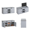 SoBuy FSR96-DG, Shoe Bench Shoe Cabinet with 2 Folding Padded Seats and 2 Doors, Grey