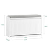 SoBuy FSR98-L-W, Shoe Storage Bench with Cushion - Shoe Rack & Cabinet with Flip Drawers, Modern Design, Space-Saving, 155kg Load Capacity, Ideal for Hallway & Living Room, White W80 x D26 x H45cm