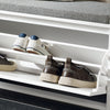 SoBuy FSR98-L-W, Shoe Storage Bench with Cushion - Shoe Rack & Cabinet with Flip Drawers, Modern Design, Space-Saving, 155kg Load Capacity, Ideal for Hallway & Living Room, White W80 x D26 x H45cm