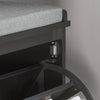SoBuy FSR98-SCH, Hallway Shoe Bench Shoe Rack Shoe Cabinet with Seat Cushion, Black-clearance