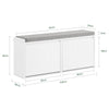 SoBuy FSR98-XL-W, Hallway Shoe Bench Shoe Rack Shoe Cabinet with Seat Cushion and 2 Flip-drawers, White