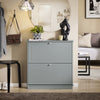 SoBuy FSR99-HG, 2 Flip-drawers Shoe Cabinet Shoe Rack Shoe Storage Cupboard Organizer Unit, Grey