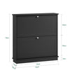 SoBuy FSR99-SCH, 2 Flip-drawers Shoe Cabinet Shoe Rack Shoe Storage Cupboard Organizer Unit, Black