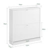 SoBuy FSR99-W, Slim Shoe Cabinet Shoe Storage Rack – 2 Flip Drawers Narrow Cupboard Organizer, Ideal for Hallway Entryway, White MDF, W76 x D18 x H78cm