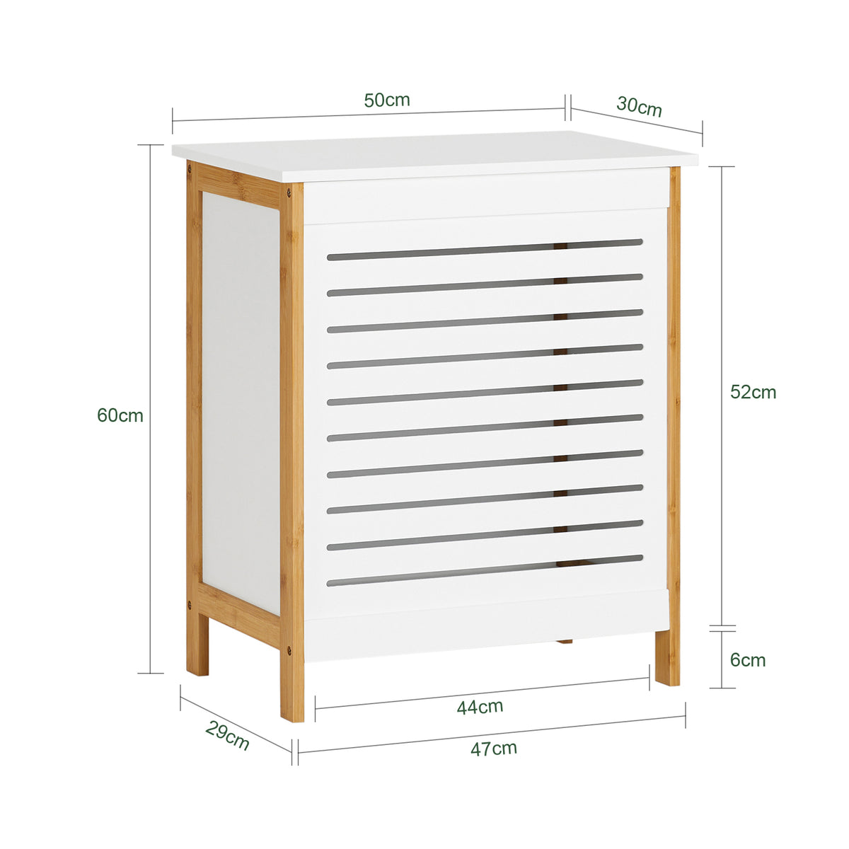 SoBuy FSS66-WN, Laundry Basket Laundry Bin Laundry Storage Box Hamper with Hinged Lid, White