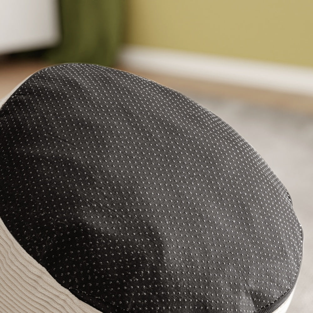 SoBuy FST100-MI, Corduroy Armchair with Footstool & Washable Cover, Cream White, 110x125x65cm - view 8
