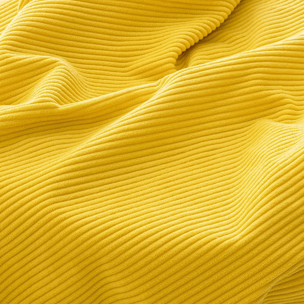 SoBuy FST100-Y, Cosy Yellow Corduroy Armchair with Ottoman, Curved Design, 110x125x65cm - view 8