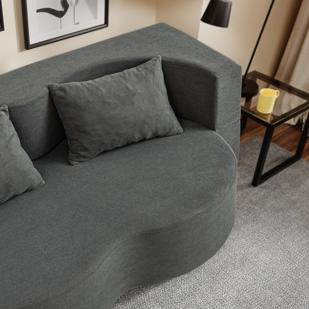SoBuy FST101-DG, 2 Seater Sofa Bed with 2 Pillows, Fold Out Futon Couch for Small Spaces, Dark Grey, 177x107x32cm - view 4