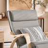 SoBuy FST16-DG Rocking Chair Relax Lounge Chair with Cushion Recliner with Headrest and Adjustable Footrest Grey