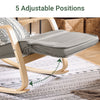 SoBuy FST16-DG Rocking Chair Relax Lounge Chair with Cushion Recliner with Headrest and Adjustable Footrest Grey